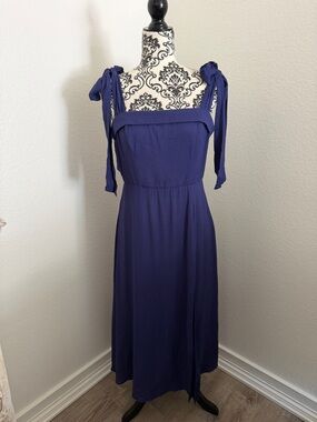 Trixxi Blue Tie Shoulder Midi Dress Size L